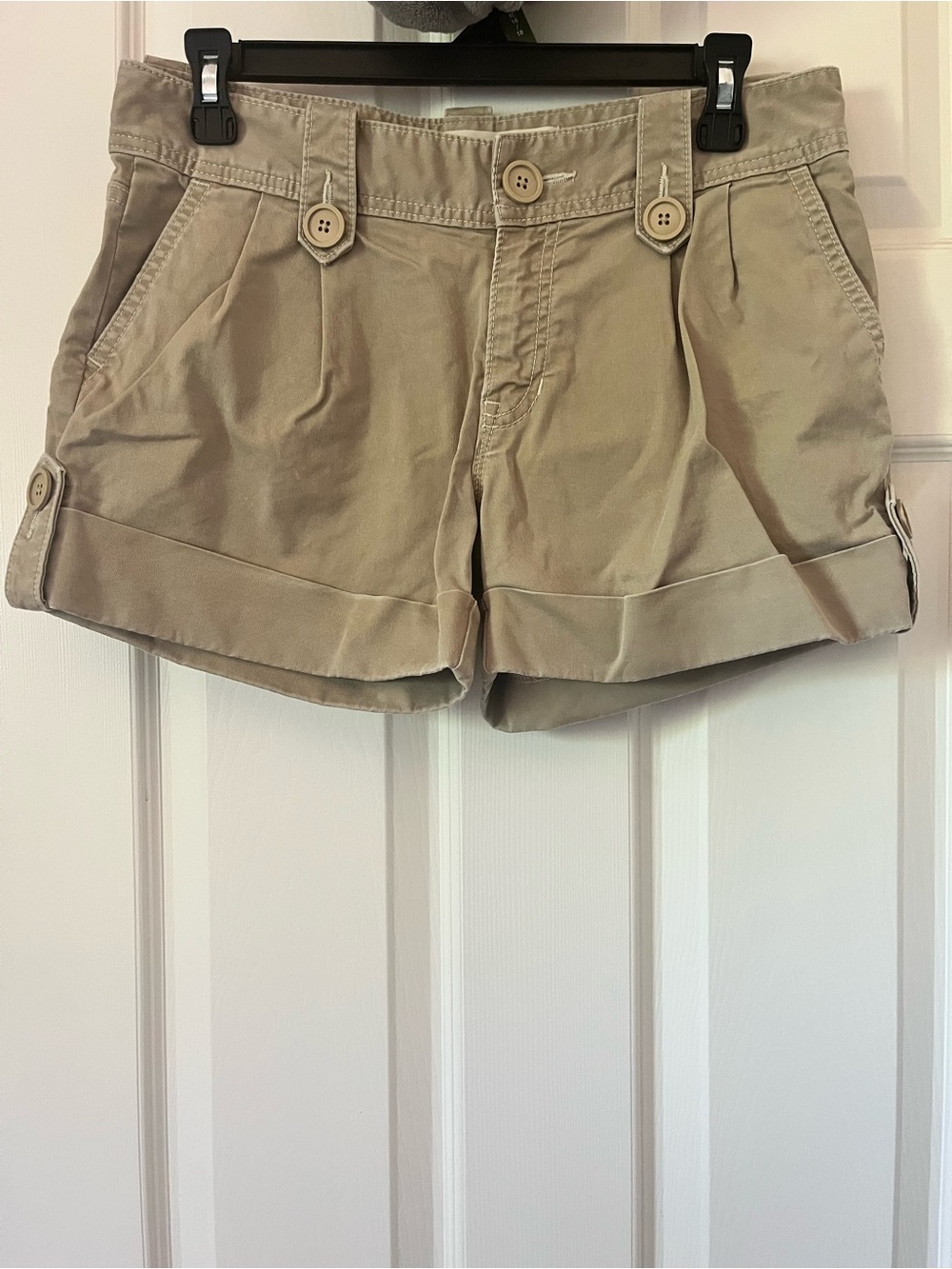 gap jeans women’s stretch khaki button-detail cotton shorts